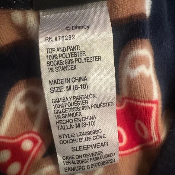 DISNEY MICKEY MOUSE GINGER BREAD HOUSE WOMENS PAJAMAS MEDIUM 8-10 - Picture 8 of 12